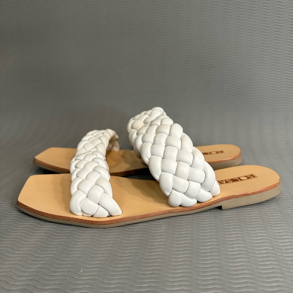 SOL SANA White Braided Sandals
